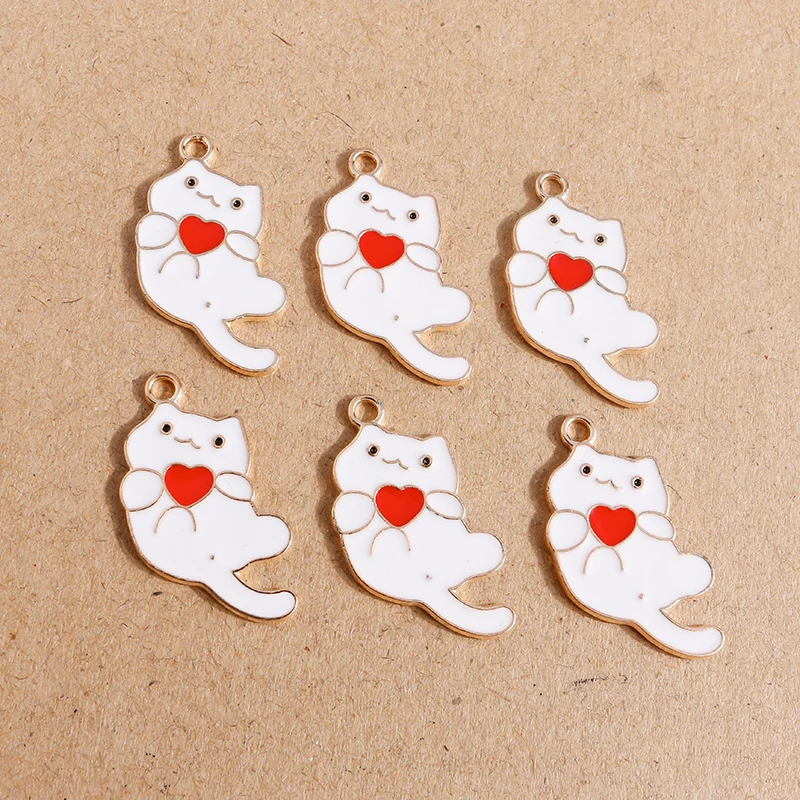 10 stücke Emaille Cartoon Tier Katze Charms Anhänger für Schmuck Herstellung Halskette Ohrringe DIY Armband Zubehör liefert – Detail 24
