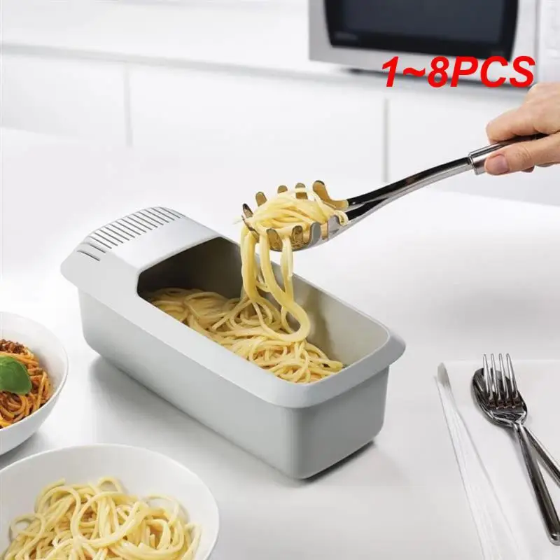 1~8PCS Microwave Pasta Cooker Spaghetti Noodle Cooking Box Heat Resistant Pasta Boat Steamer Noodle Box With Filter Kitchen