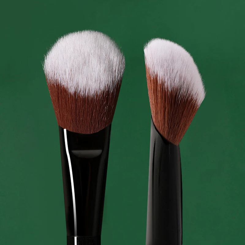 Tipo de inclinação blush escova para bochechas portátil pó blush rosto contorno maquiagem ferramenta cosmética para mulheres meninas iniciantes
