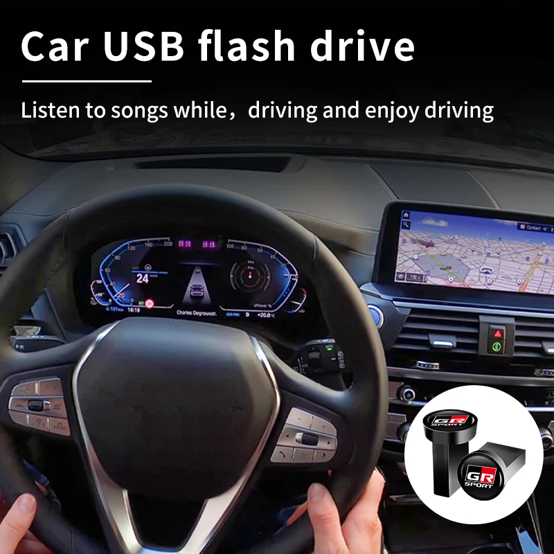 Car Music U Disk USB Flash Driver Storage Memory Stick For Toyota GR GAZOO RACING Prado Yaris Hilux Corolla Prius Avensis Auris