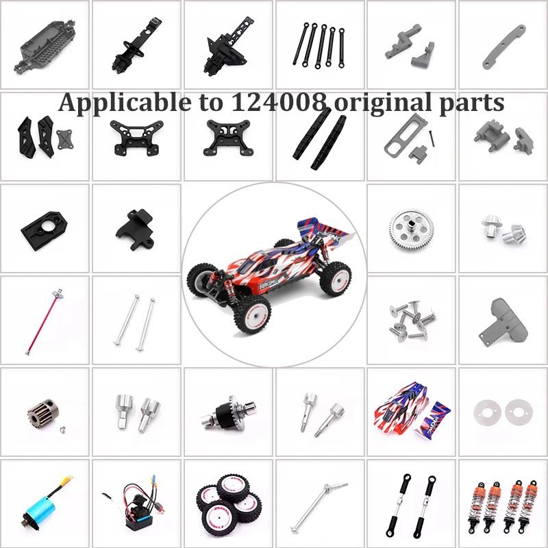 

WLtoys 124008 1/12 4WD RC Car New Original Parts Anti-Collision Component Chassis Shell Tire Dog Bone Brushless Motor ESC