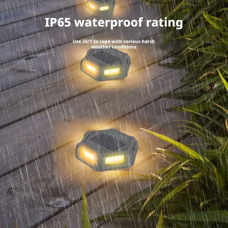 Solar-Powered Underground Lamp Outdoor Waterproof Round Underground Light LED Embedded Square Courtyard Spike Lamp Aluminum