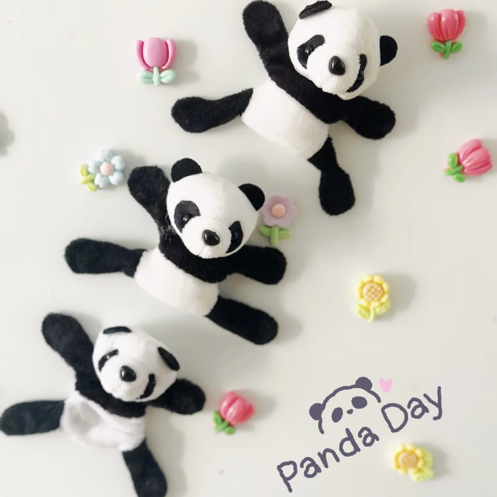 1pc 3pcs Plush Panda Refrigerator Stickers, Creative, and Convenient Souvenir Panda Gifts, Fabric Material for Kitchen Decor