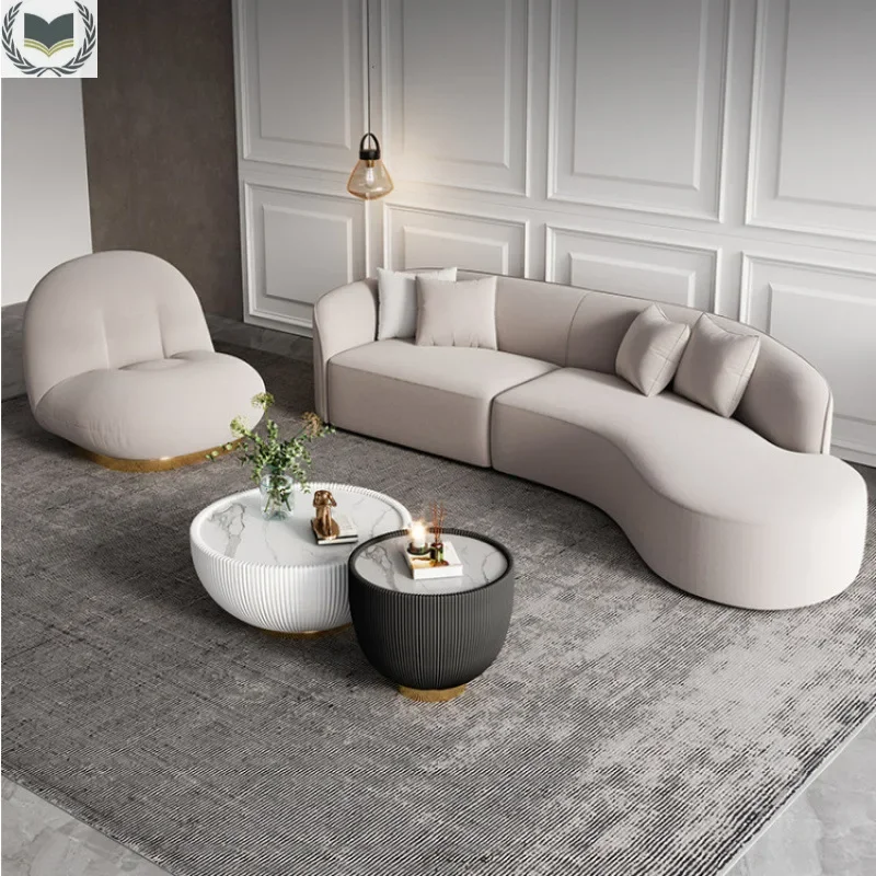 High-end light luxury Internet celebrity single sofa sponge modern design flannel fabric