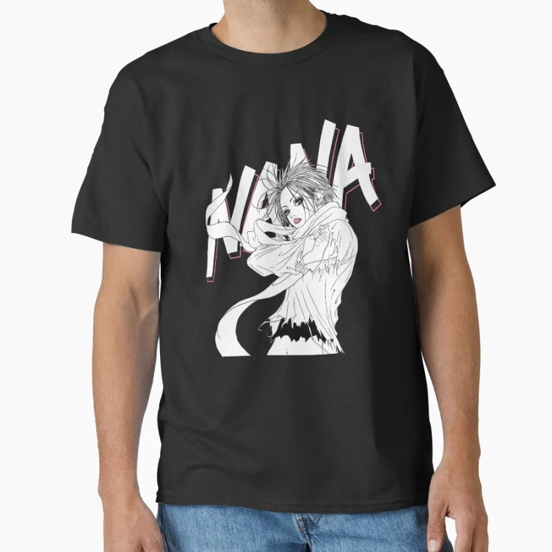 

NANA 1027 The Black Stones Punk Band Anime T shirt for man Large size Tops Manga Graphic Print Y2k Clothes Cartoon Tee