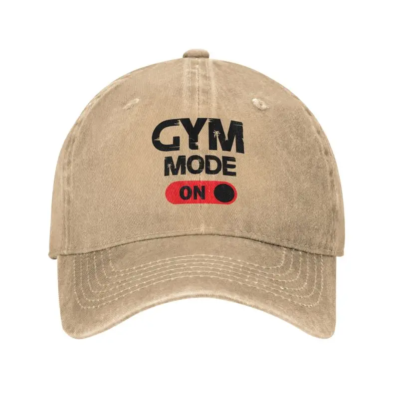 Unisex Custom Punk Cotton Sport Cap, Fitness Gym Mode On Baseball Cap, ajustável Dad Hat, Hip Hop, Adulto, Mulheres, Homens