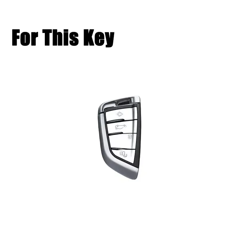 Zinc Alloy Silicone Car Key Fob Case Cover Holder With Keychan For BMW 1 2 3 4 5 6 7 8 X1 X2 X3 X4 X5 X5M X6 X6M X7 M5