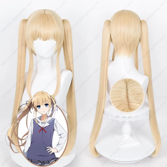 Anime Eriri Spencer Sawamura peruka do Cosplay peruki jasny złoty o długości 80cm