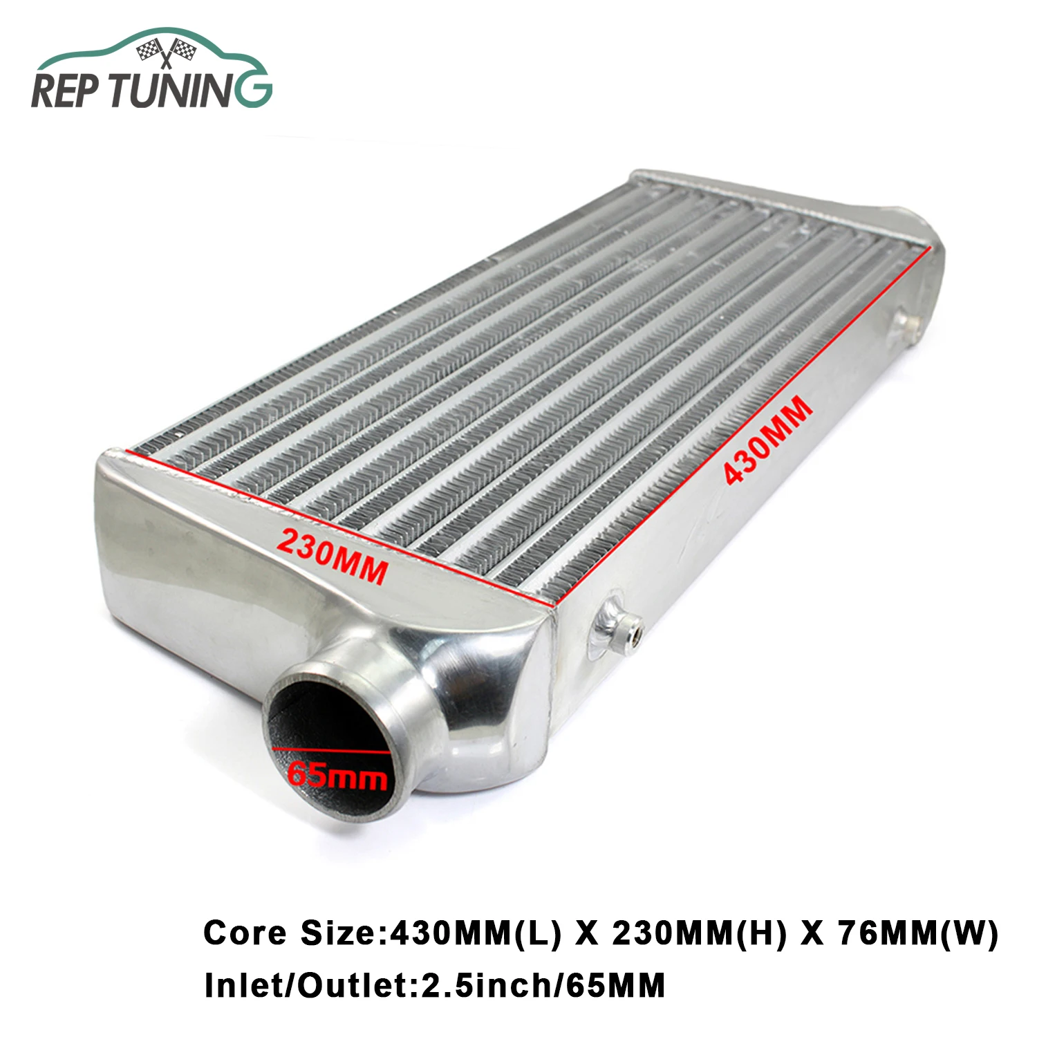 65mm Intercooler Universal Radiator 430x230x76mm Turbo Cold Air Intake Aluminum Radiador Cooling Systems 2.5inch Intercooler