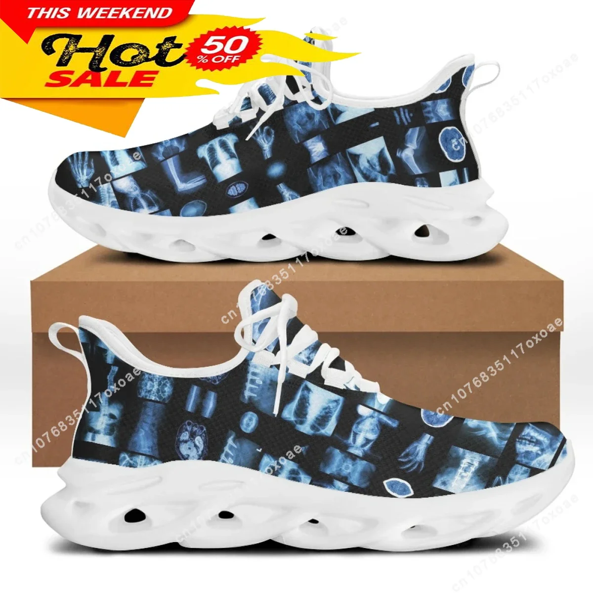 

Fashion Mesh Sneakers Shoes Radiologic Technologist Blue Print Women Lightweight Flats Footwear Zapatillas Hombre