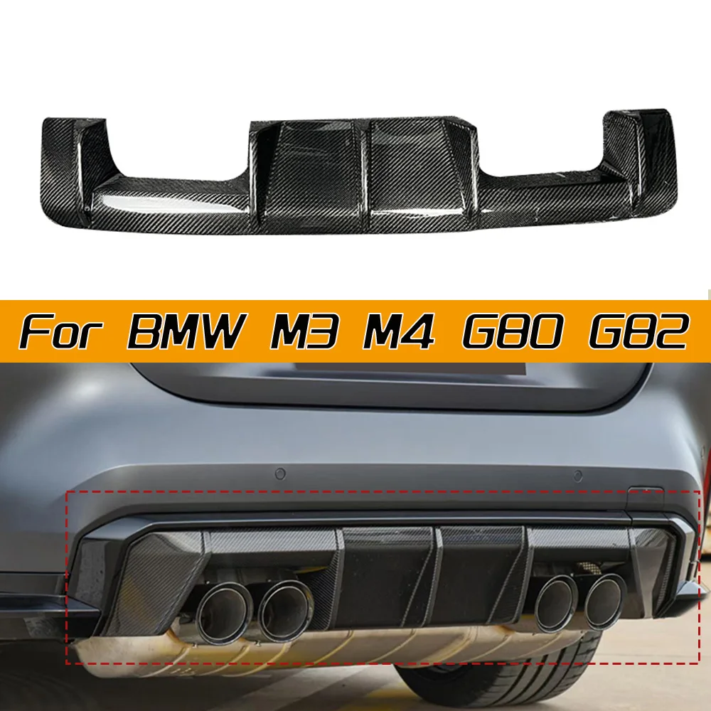 

For BMW G80 G82 G83 M3 M4 2021+ True Carbon Fiber Material Car Rear Bumper Lip Diffuser Bumper Cover