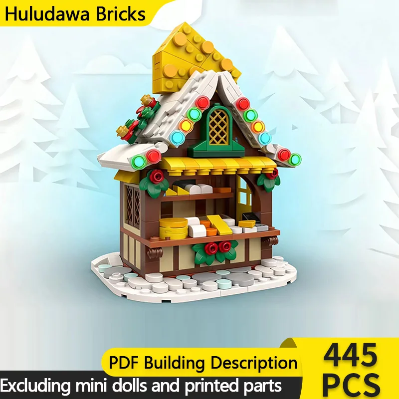 

Модель City Street View MOC, строительные кирпичи, рождественский сырный киоск, модульная технология, детские праздничные подарки, сборные игрушки, костюм