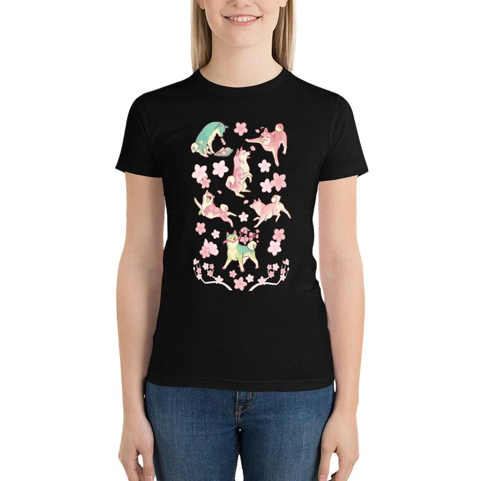 

Shibakura & Matchinu in mint T-Shirt plus size tops funny oversized Short sleeve tee cotton t shirts Women