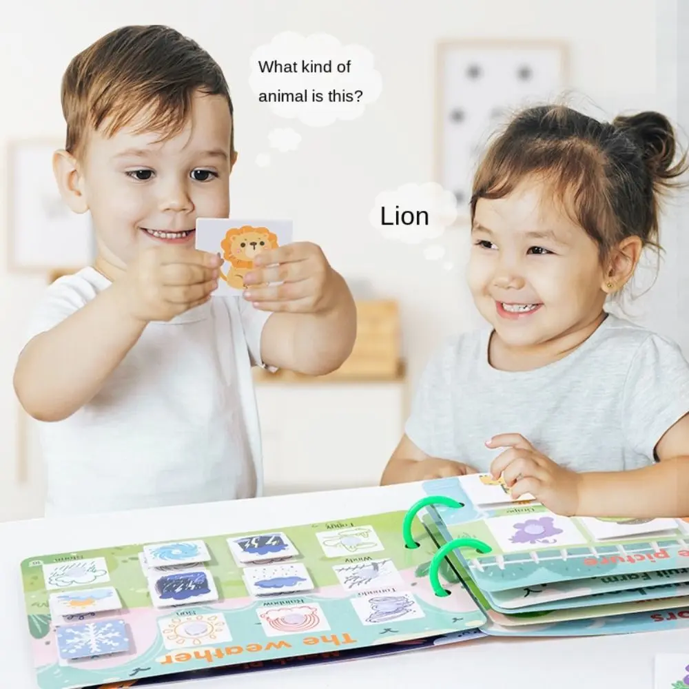 Wiederholtes Einfügen Montessori Quiet Busy Book Farbklassifizierungspapier DIY Paste Material Kit Cartoon DIY