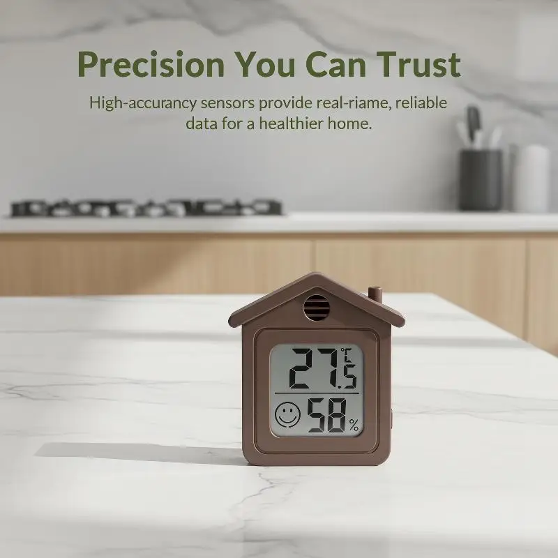 Mini Digital Temperature And Humidity Meter With Comfort Reminder Indoor Hygrometer