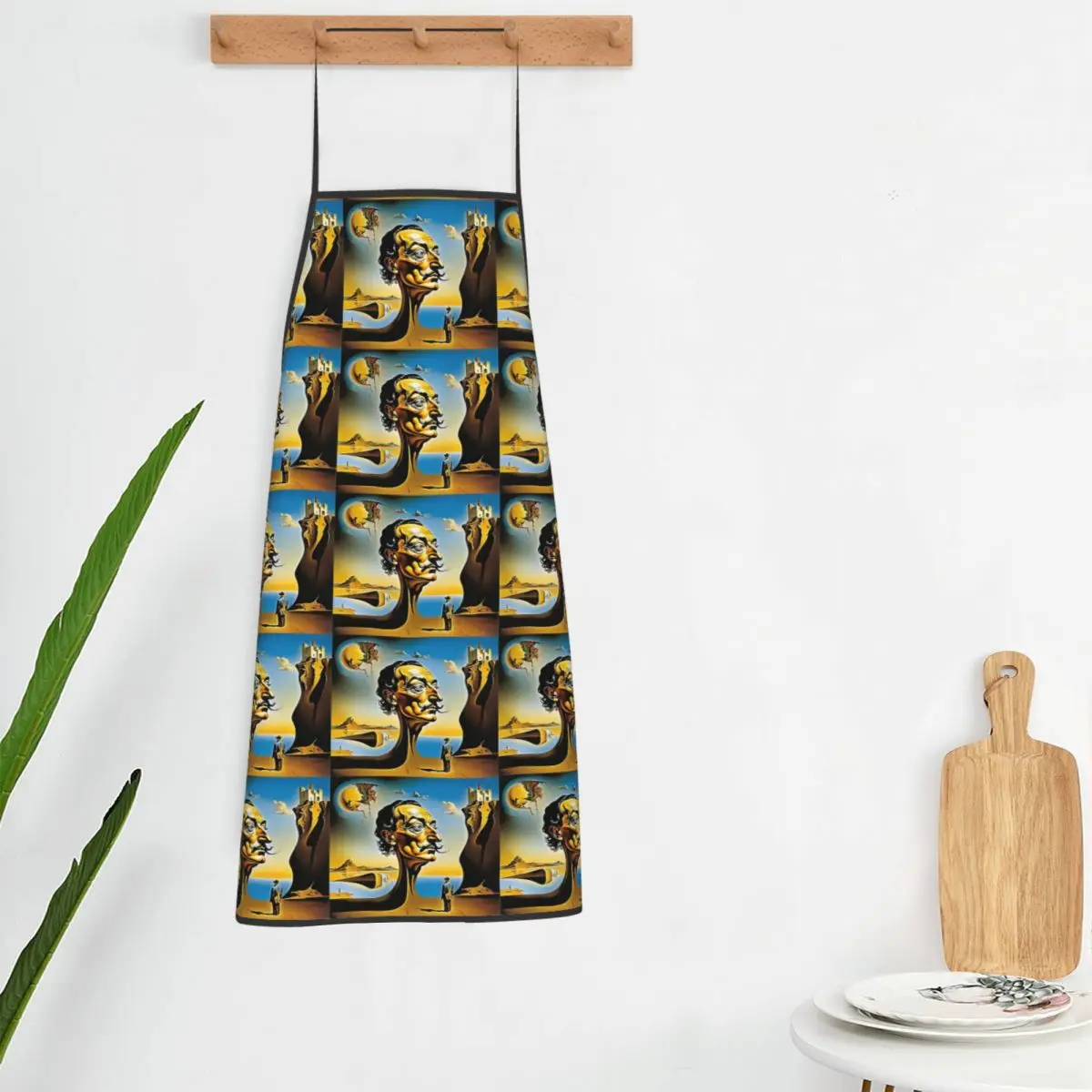 Enigmatic Encounter Surrealist Dreamscape Salvador Dali Poster Aprons Chef Cooking Tablier Bib Kitchen Cleaning Pinafore