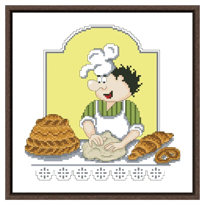 Humor chef  cross stitch kit 18ct 14ct 11ct cotton silk thread white fabric embroidery DIY handmade needlework