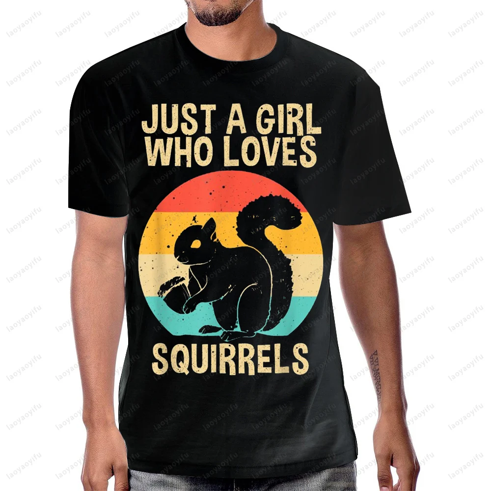Funny Squirrel Graphic Printed Casual T-Shirt Hip Hop Streetwear Short Sleeve Chipmunk Lovers Tshirt Breathe Comfort Man T Shirt