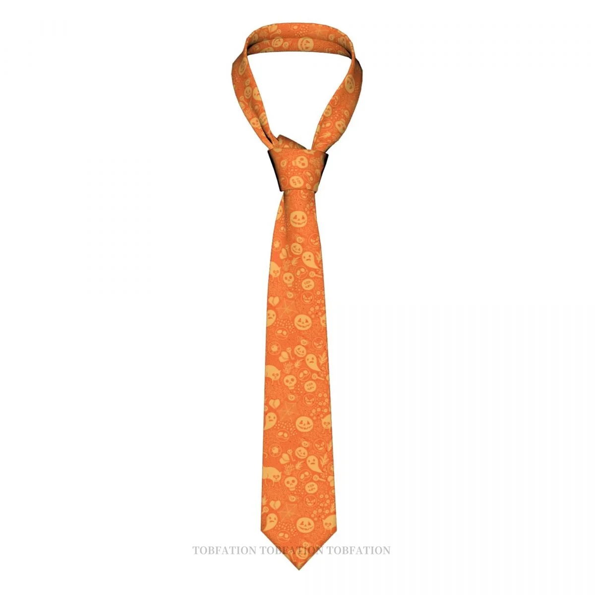 

Happy Orange Halloween Trick or Treat New 3D Printing Tie 8cm Wide Polyester Necktie Shirt Accessories Party Decoration