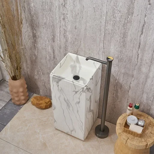 Nordic white water transfer column basin, home hotel bed and breakfast wash basin