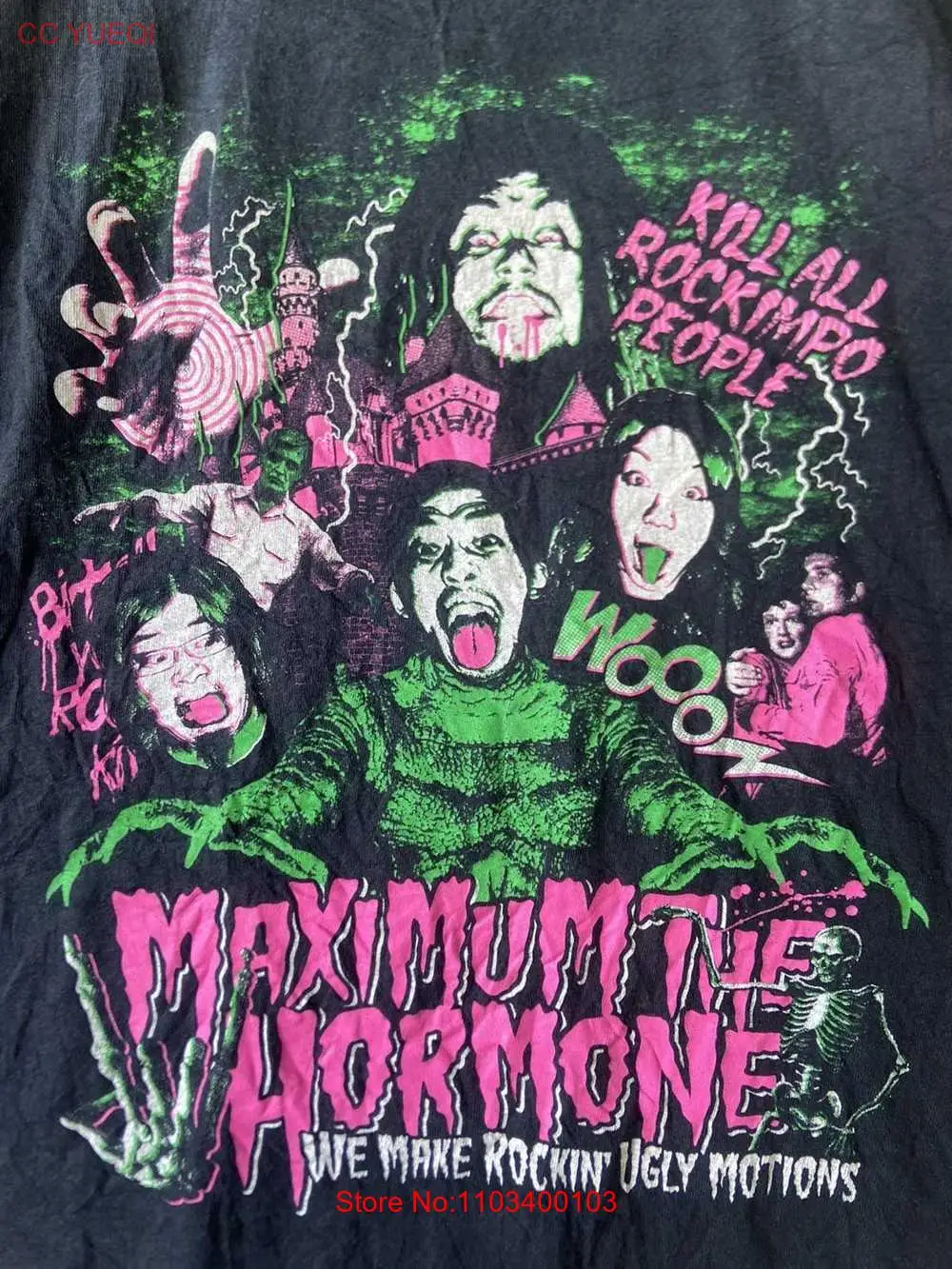 Unisex algodão concerto t-shirt, máximo o hormônio, preto, música, BK155