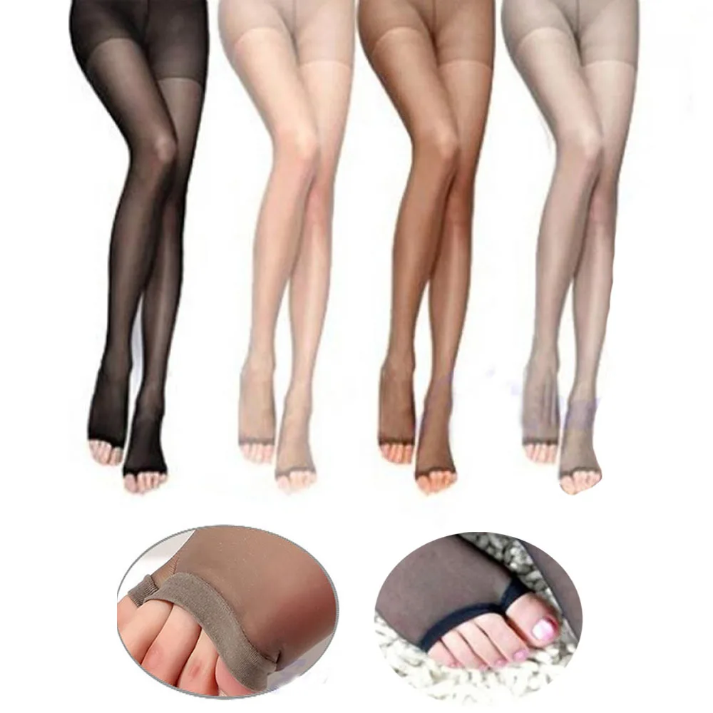 Damen Open-Toe Transparente Leggings Sexy Schlanke Atmungsaktive Strumpfhose Ultra-Dünne Strümpfe Durchsichtige Glänzende UV-Beständige Strümpfe – Detail 5