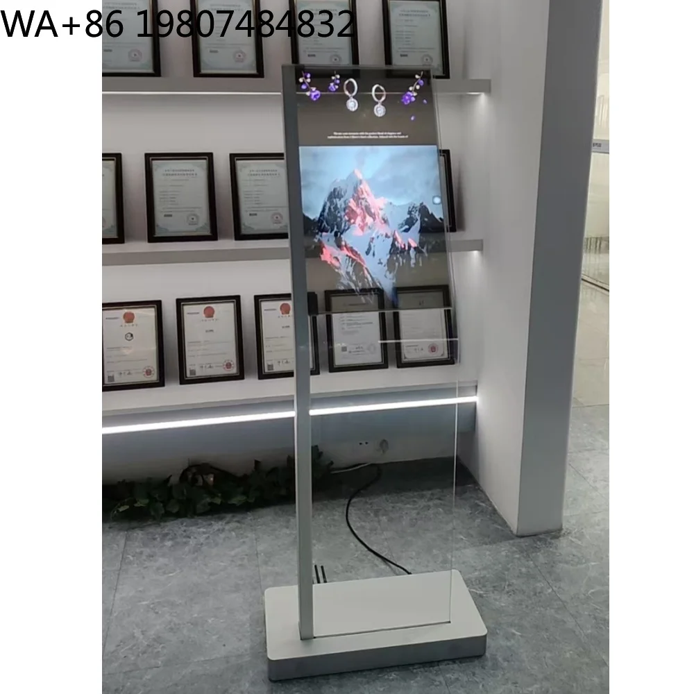 30 Inch Capacitive Touch Transparent OLED Floor Standing Digital Signage, Interactive Advertising, AliExpress