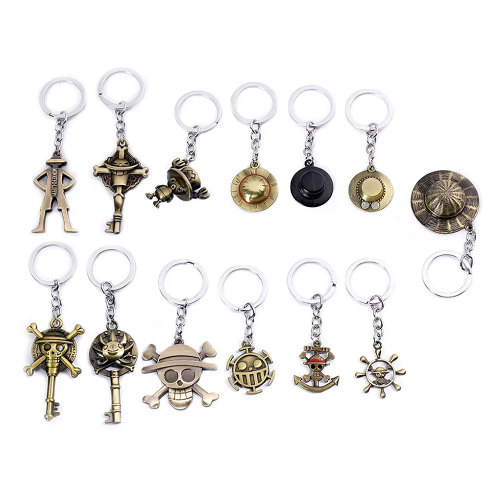 2022 Creative Metal Keychain One Piece Hat Anchor Pendant Car Keyring For Men Women Kid Gift Jewelry Couple Key Ring llaveros