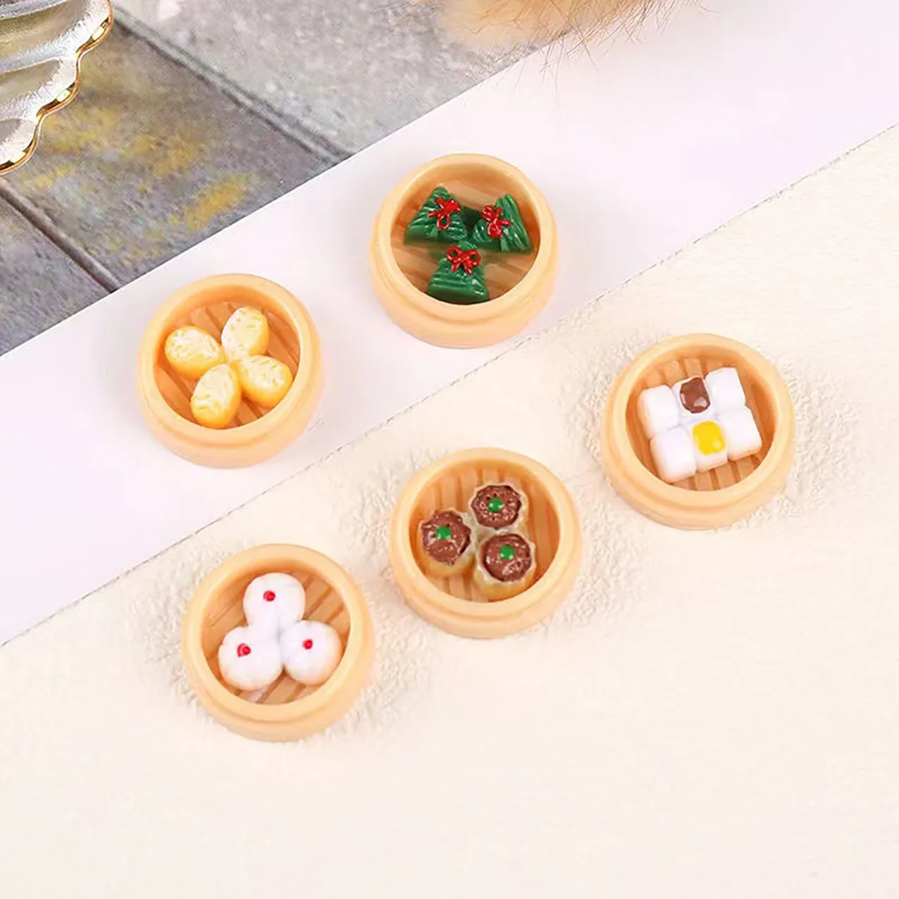 5pcs of simulated Hong Kong style morning tea refrigerator magnets can be used for home, whiteboard, and office decoration