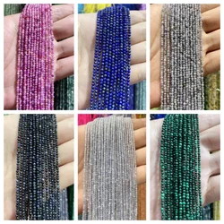 Natural Stone Bead Semi-precious 2MM Faceted Loose Spacer Bead For Jewelry Making Accessories 15 inch