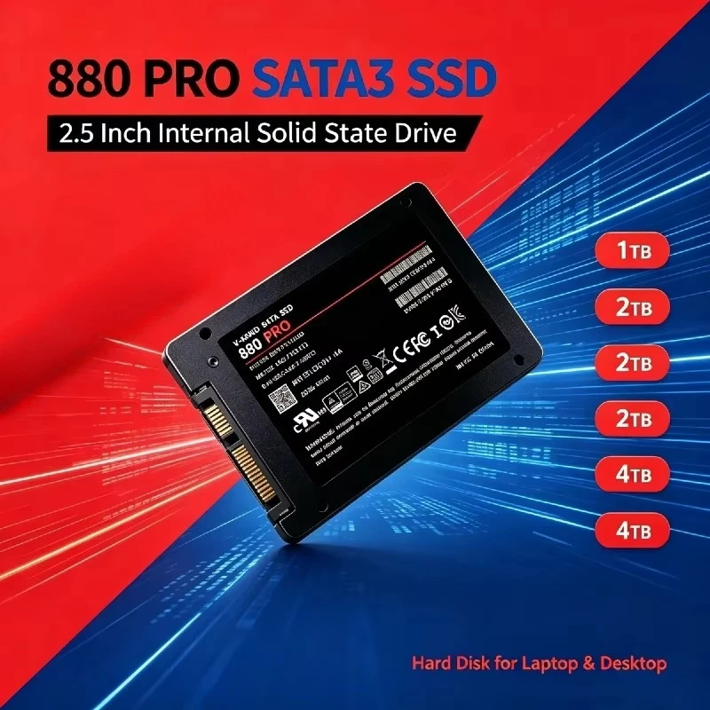 880 PRO 2.5 Inch Internal Solid State Drive SATA3 SSD 1TB 2TB 4TB Hard Disk for Laptop and Desktop PC