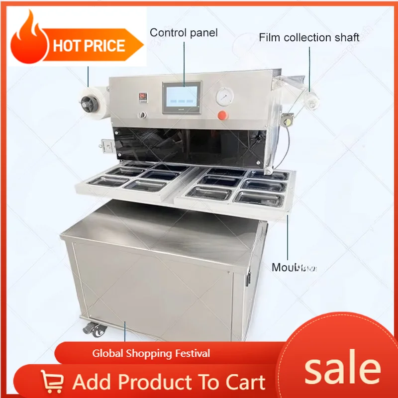 Auto Nitrogen‑Oxygen Filling Tray Sealer High Precision MAP Machine for Food Fresh Keeping