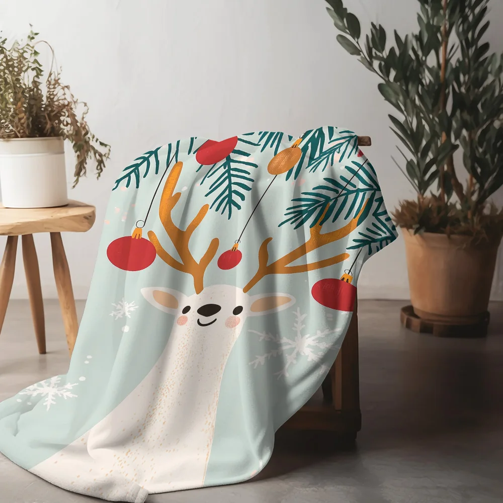 

TuniuCute одеяло с принтом оленя, мягкое уютное одеяло для дивана-кровати, спальни, декоративное теплое флисовое одеяло