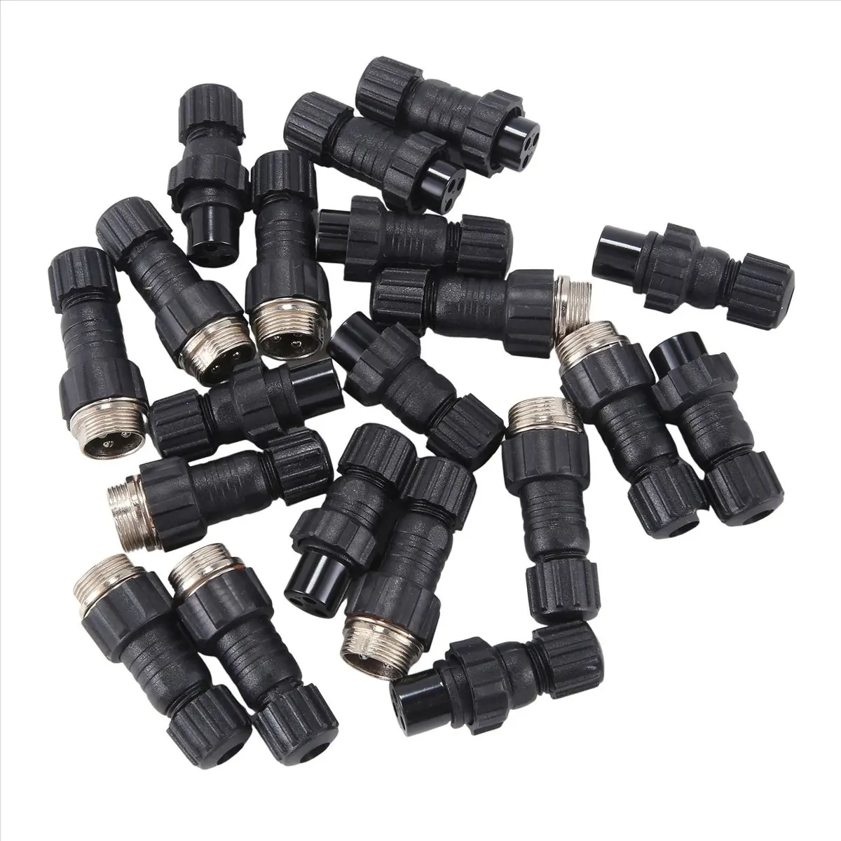 ABJS 10Sets GX16 M16 QL16 Plastics 16MM Aviation Plug Male Female Docking Panel Mounted Connector 3Pins
