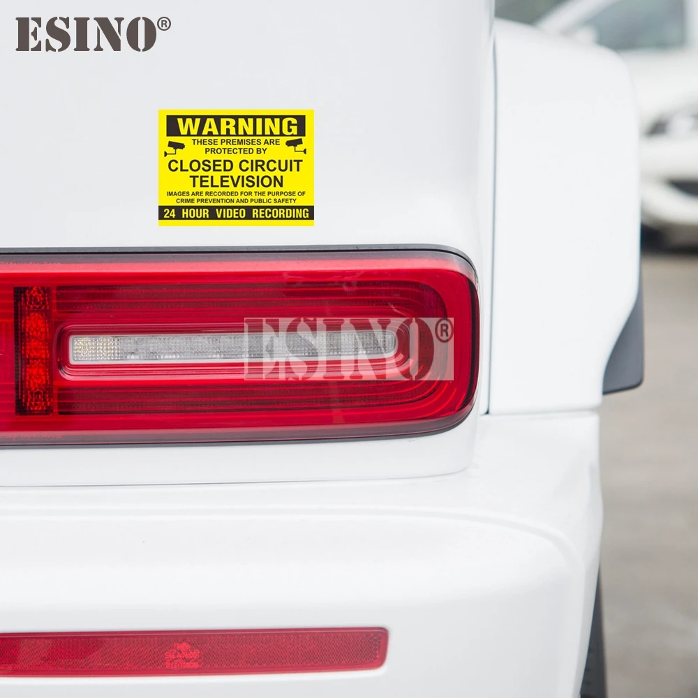 سيارة PVC ملصق تحذير دائرة تلفزيون مغلقة 24 ساعة فيديو مقاوم للماء جسم السيارة ملصق نمط الفينيل #3