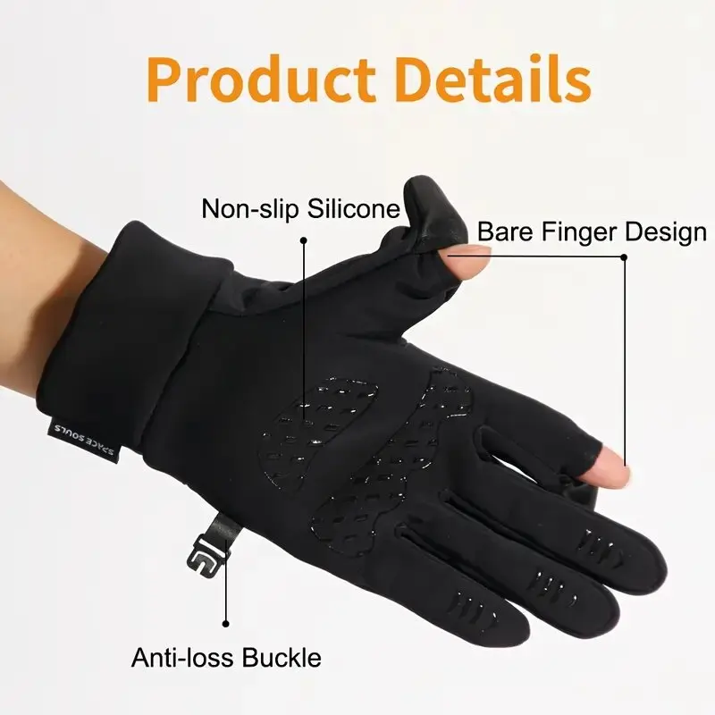 Winter Warm Touch Screen Gloves Outdoor Windproof Waterproof Cold-proof Gloves Men Driving Cycling Fishing Ski Gloves