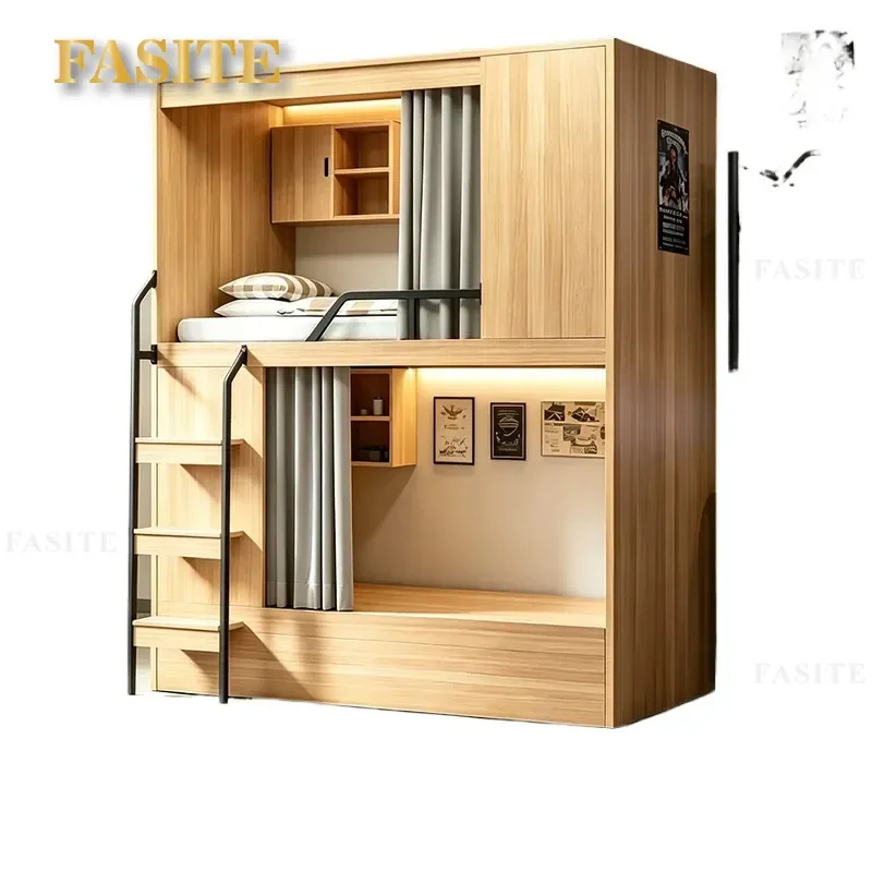 For Space Capsule Apartment Bed Upper and Lower Bunk Beds Youth Hostel Homestay Hotel School Student Adult Dormitory