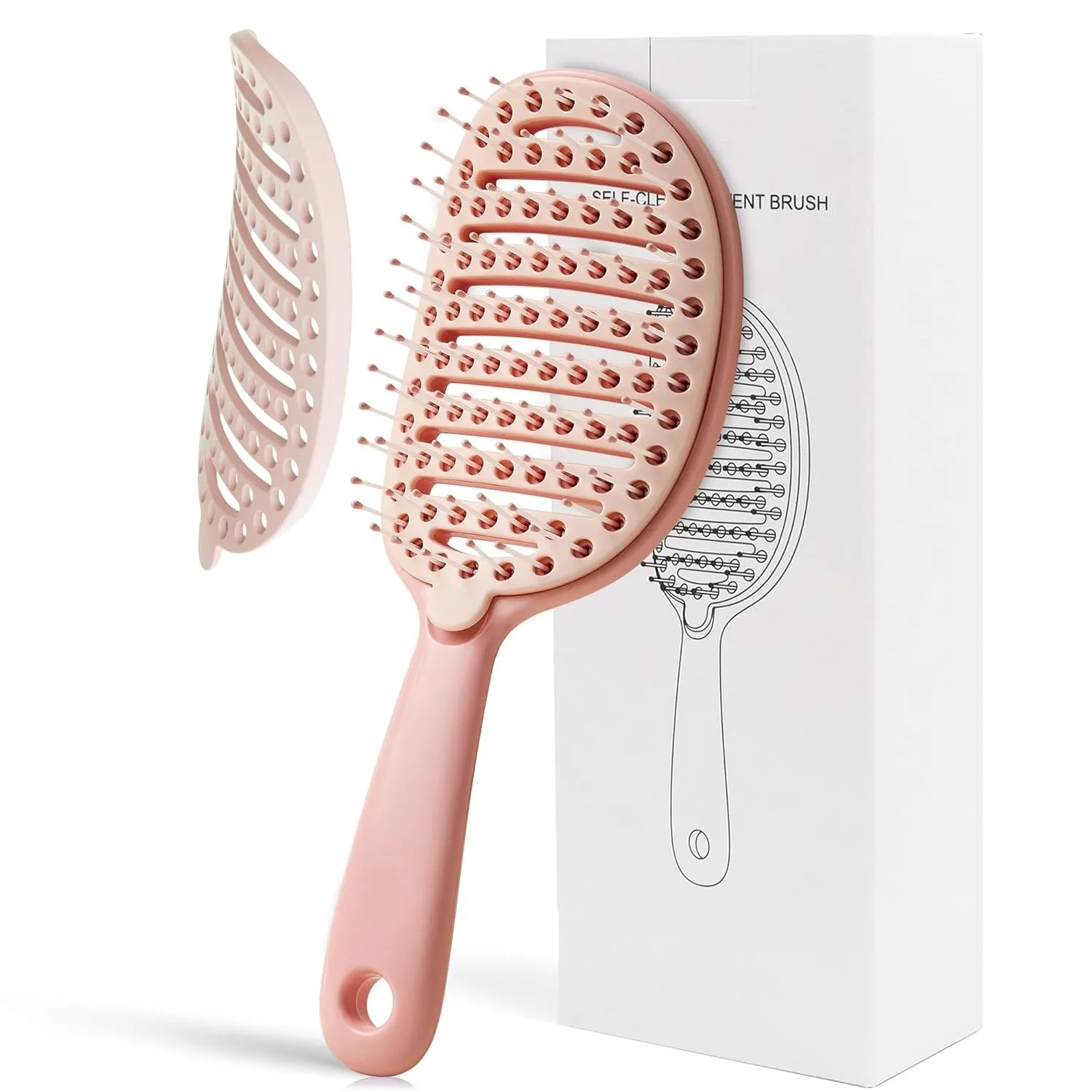 Volumizing Hair Brush With Inbuilt Cleaning Styling Massage Acupoint Hair Spring Bone Air Cushion Comb For Beauty Health