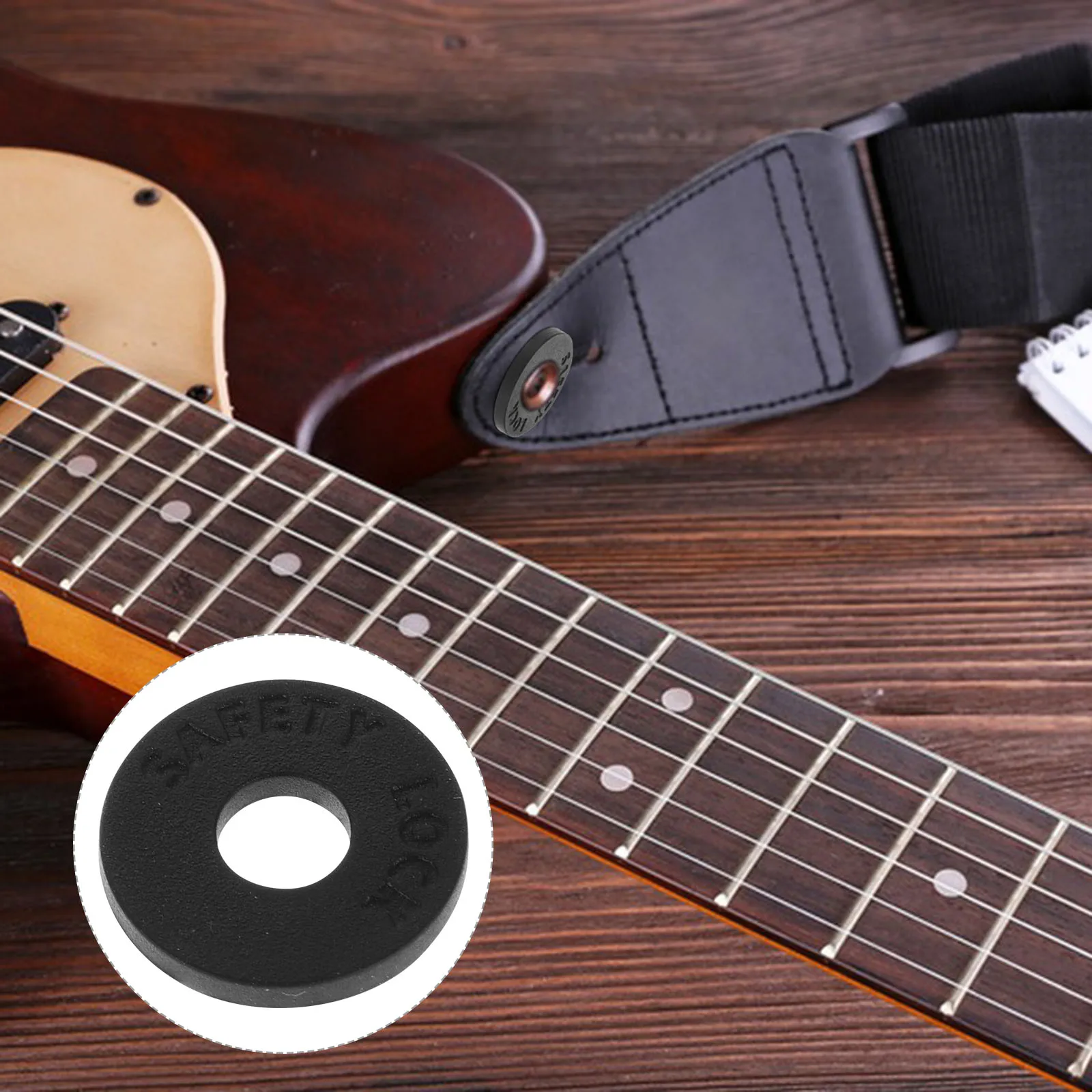 

10 Pcs Anti-slip Gasket Electric Guitar Strap Non-slip Buckle Bass Locks Gaskets for Tail Pin Silica Gel