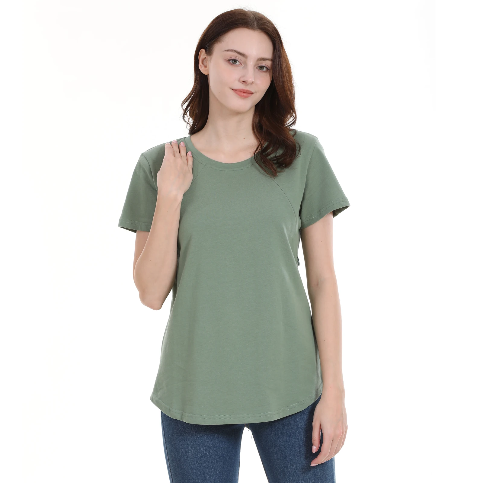 Summer Loose Big Size Maternity Top Short-Sleeved T-Shirt Breastfeeding Friendly Postpartum Nursing Wear for Pregnant Women