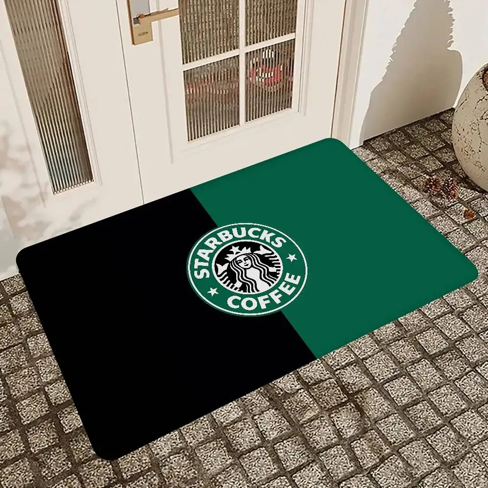 Cool S-Starbucks LOGO Door Mat Kids Room Bedroom Decoration Balcony Anti-Slip Doormat Living Room Doormat Area Rug
