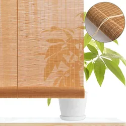 Elevate Your Balcony/Tea Room with Custom Manual Bamboo Curtains and Roller Shades for Outdoor Wooden Natural Blinds