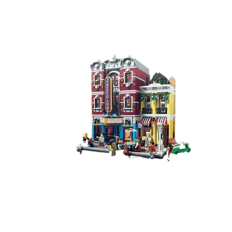 Street view jazz club pizza shop street view puzzle building block toy gift