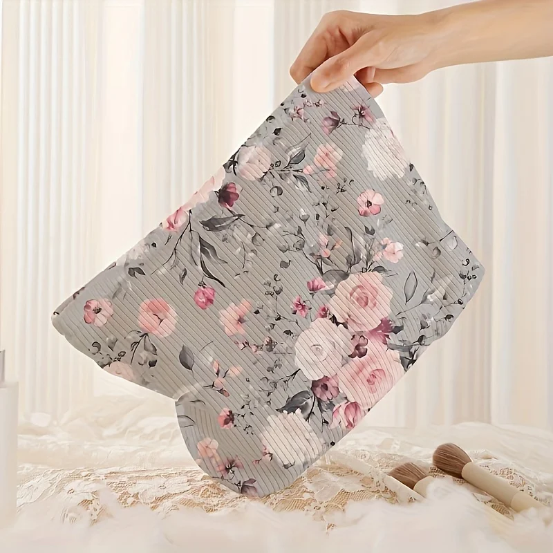 Corduroy Zipper Storage Bag, Lightweight Makeup Bag, and Multifunctional Toiletries Bag Perfect for Girls Going Out