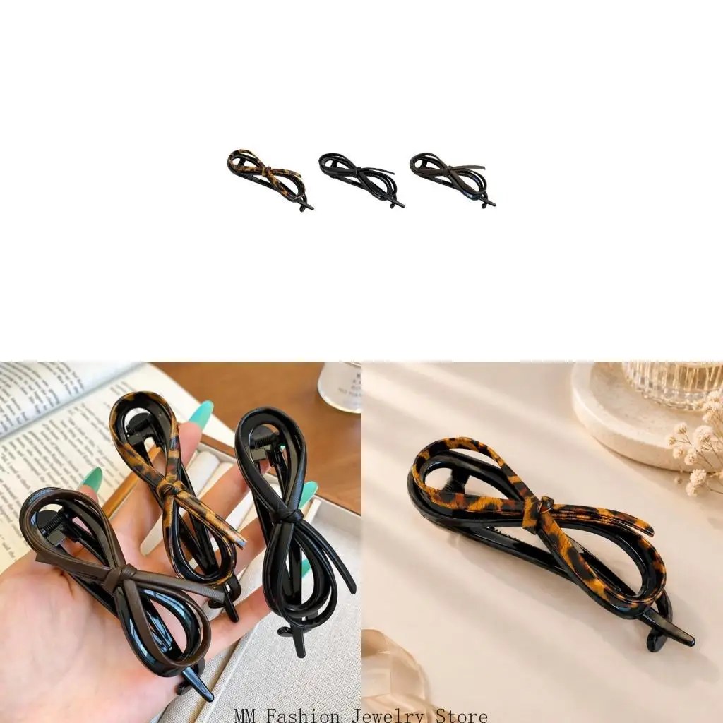 Bowknot Hair Clip with Decorative Plastic Styling Accessory for Medium to Long Hair and Full or Half-Up Hairstyles D0UB