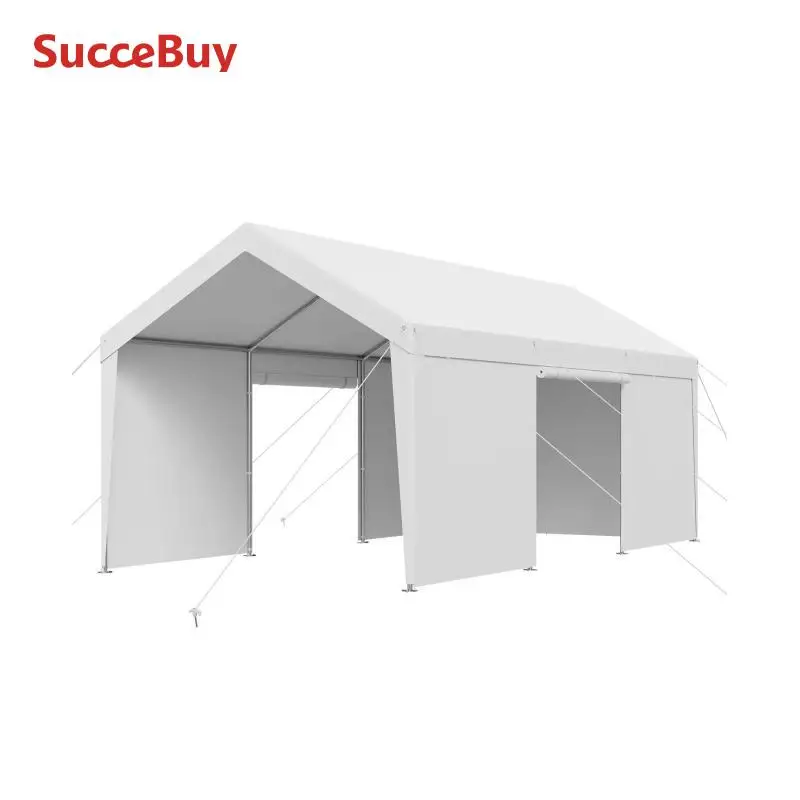 SucceBuy Carport 12x20FT مظلة السيارة الخارجية Carport المحمولة مع جدران جانبية قابلة للإزالة حماية مقاومة للماء للسيارات #1