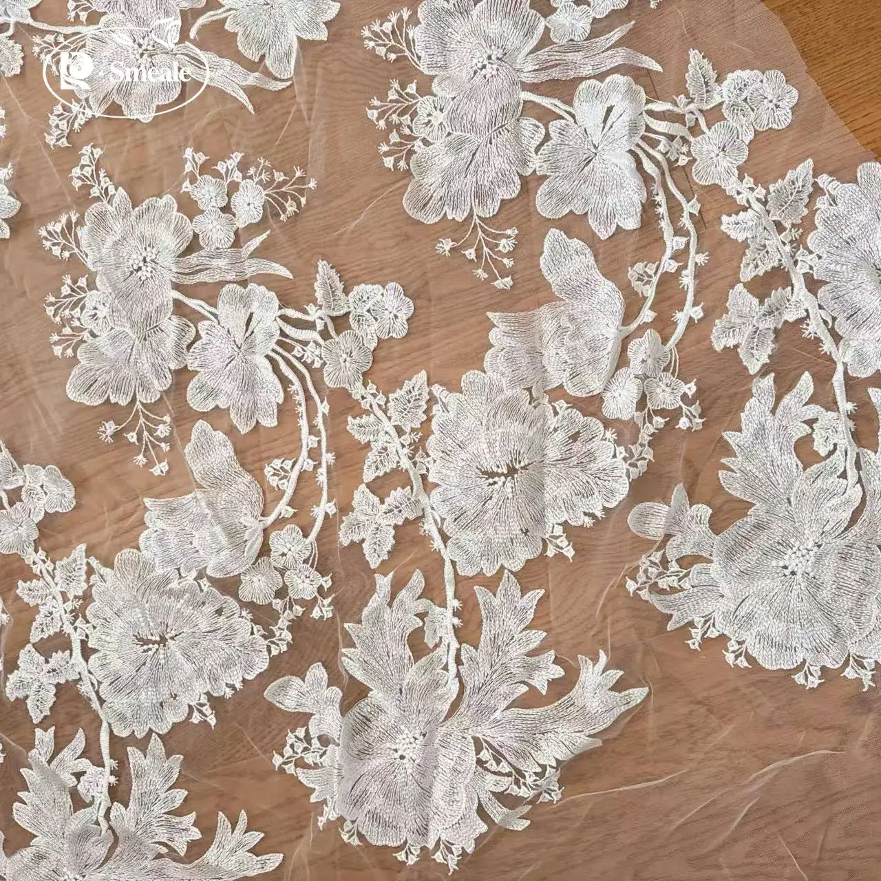 Gestickter Rosenblüten-Spitzenstoff, Hochzeitskleid-Accessoires, RS2753 – Detail 2
