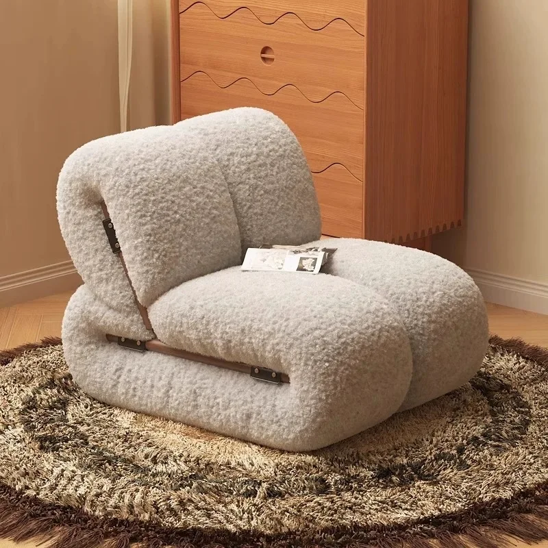 

Wabi Sabi Style Designer Accent Chair for Small Living Room Balcony Modern Minimalist Lounge Chair for Apartment Home Office