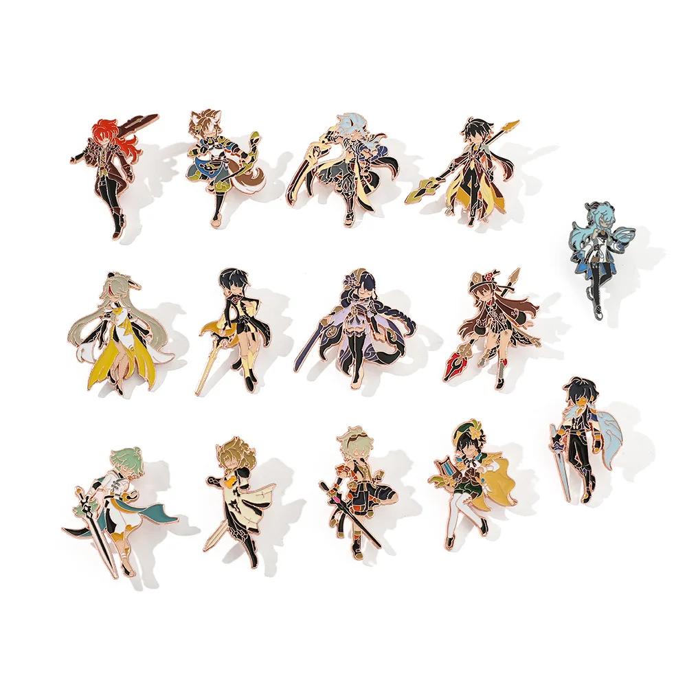 Anime Decoration Game Character Brooch Gemstone Clothing Accessories Collection Commemorative Metal Badge Gift Wholesale Pin