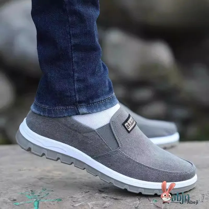 

Beijing Men's Canvas Shoes Breathable Slip-On Soft Bottom Anti-Slip Casual Middle-Aged And Elderly Dad Shoes Fashionable Outd...